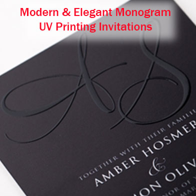 Modern and Elegant Monogram UV Printing Invitations